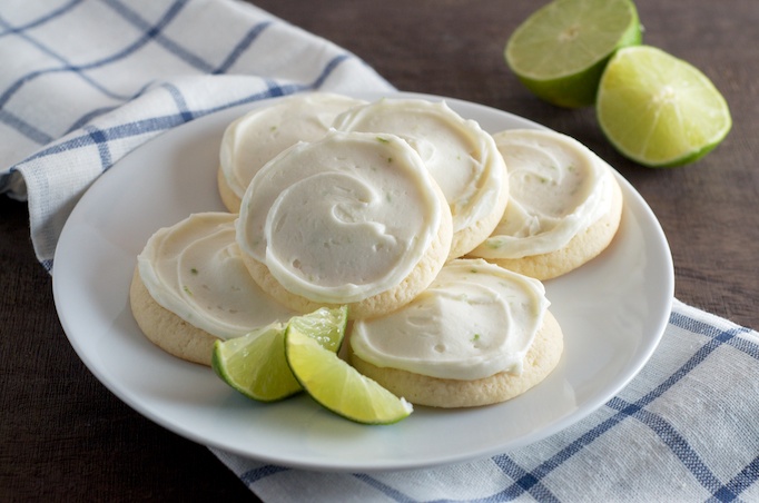 Soft Sugar Cookies with Lime Cream Cheese Buttercream 