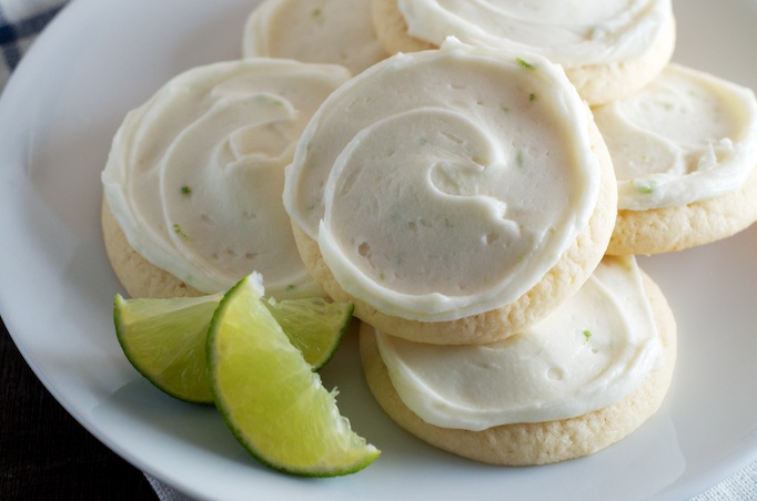 Soft Sugar Cookies with Lime Cream Cheese Buttercream 