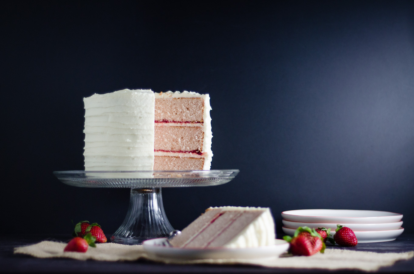 Strawberry Layer Cake with Cream Cheese Frosting